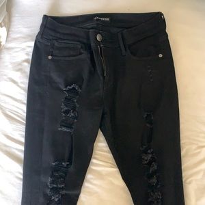 Express Legging Mid Rise Distressed Jeans
